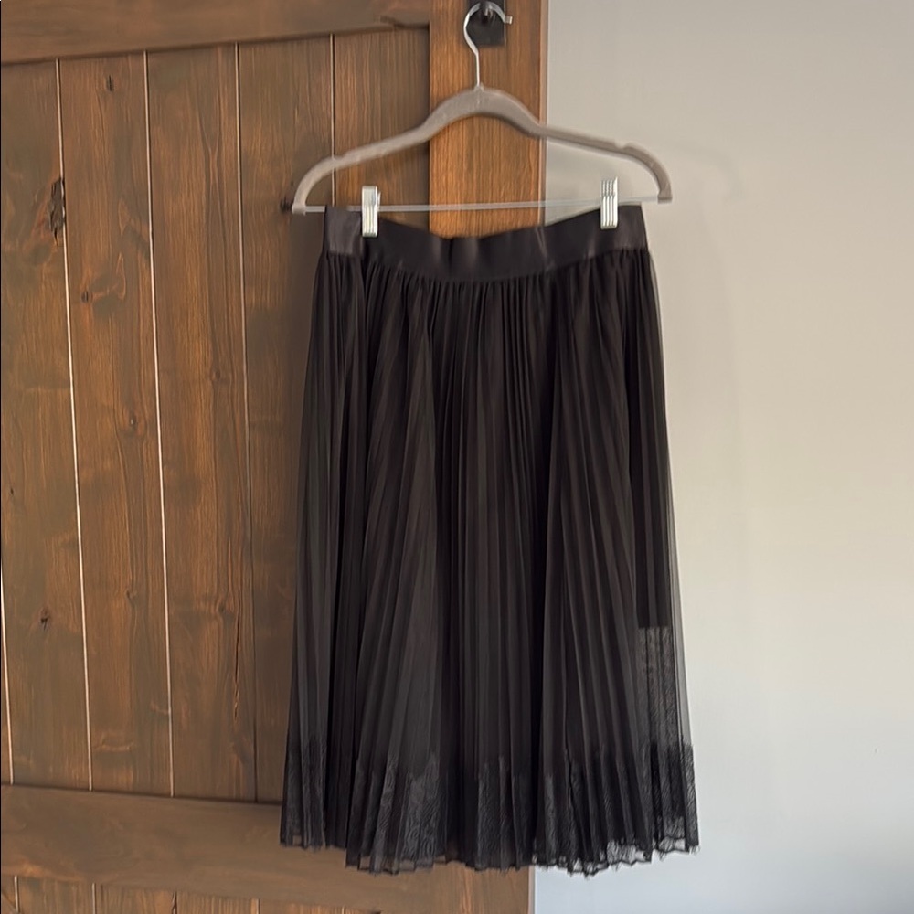 Express Black Sheer & Lace Midi Skirt | Size M